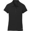 Custom Nike Womens Dri-FIT Solid Icon Pique Modern Fit Polo. Black