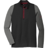 Custom Nike Dri-FIT Stretch 1/2-Zip Cover-Up. Black/Dark Gray/Gym Red
