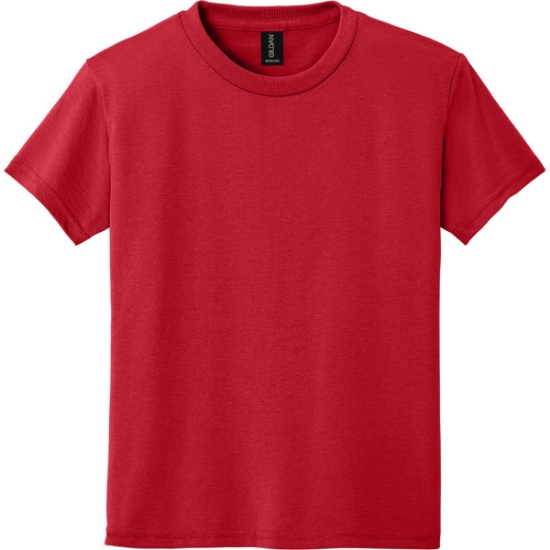 Custom Gildan Youth DryBlend 50 Cotton/50 Poly T-Shirt. Red