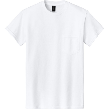 Custom Gildan - DryBlend 50 Cotton/50 Poly Pocket T-Shirt. White