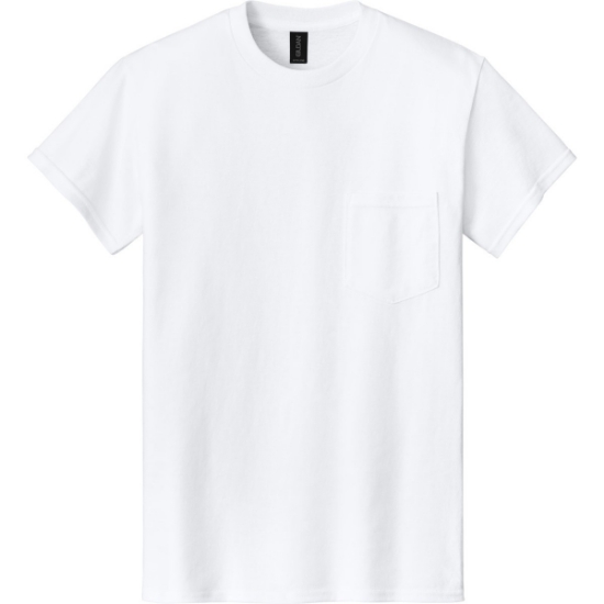 Custom Gildan - DryBlend 50 Cotton/50 Poly Pocket T-Shirt. White