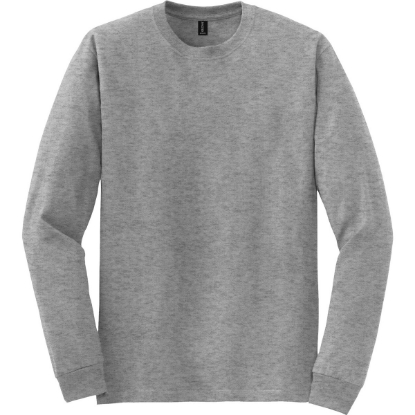 Custom Gildan - DryBlend 50 Cotton/50 Poly Long Sleeve T-Shirt. Graphite Heather Gray