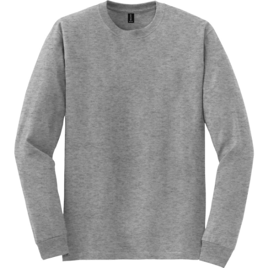 Custom Gildan - DryBlend 50 Cotton/50 Poly Long Sleeve T-Shirt. Graphite Heather Gray