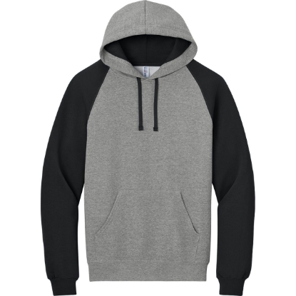 Custom Jerzees Unisex NuBlend Colorblock Raglan Hoodie Sweatshirt Oxford Gray/ Black