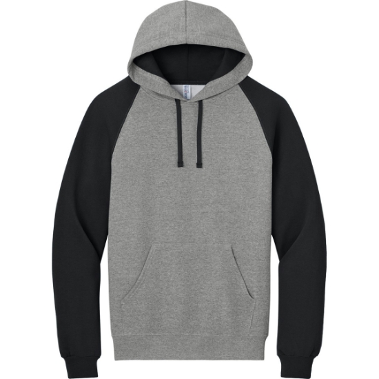 Custom Jerzees Unisex NuBlend Colorblock Raglan Hoodie Sweatshirt Oxford Gray/ Black