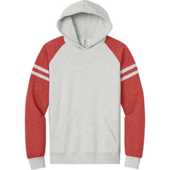 Custom Jerzees Unisex NuBlend Varsity Colorblock Hooded Sweatshirt OatH/FryRH