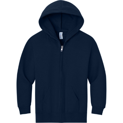 Custom Jerzees - Youth NuBlend Full-Zip Hooded Sweatshirt. JNavy