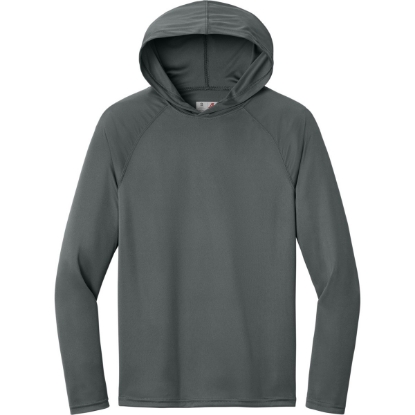 Custom A4 Cooling Performance Long Sleeve Hooded Tee Graphite Gray