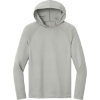 Custom A4 Cooling Performance Long Sleeve Hooded Tee Silver