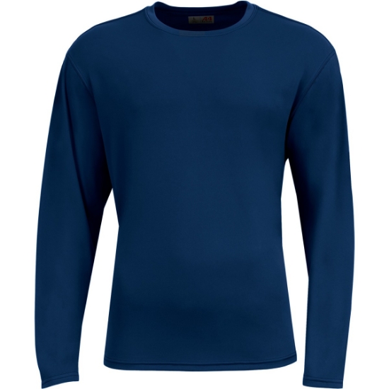 Custom A4 AirFlex Long Sleeve Tee Navy Blue