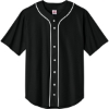Custom A4 Short Sleeve Full-Button Baseball Top Black