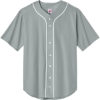 Custom A4 Short Sleeve Full-Button Baseball Top Grey