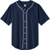 Custom A4 Short Sleeve Full-Button Baseball Top Navy Blue
