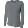 Custom A4 Womens Cooling Performance Long Sleeve Tee Graphite Gray