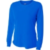 Custom A4 Womens Cooling Performance Long Sleeve Tee Royal Blue