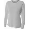 Custom A4 Womens Cooling Performance Long Sleeve Tee Silver