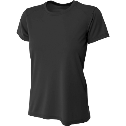 Custom A4 Womens Cooling Performance Short Sleeve Tee Black