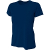 Custom A4 Womens Cooling Performance Short Sleeve Tee Navy Blue