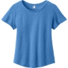 Custom Allmade Womens Relaxed Tri-Blend Scoop Neck Tee Azure Blue