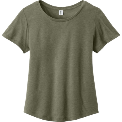 Custom Allmade Womens Relaxed Tri-Blend Scoop Neck Tee Olive You Green