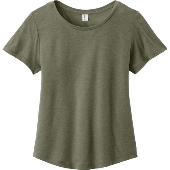 Custom Allmade Womens Relaxed Tri-Blend Scoop Neck Tee Olive You Green