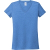 Custom Allmade Womens Tri-Blend V-Neck Tee Azure Blue