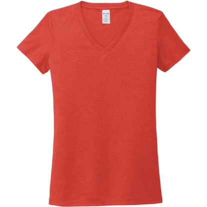 Custom Allmade Womens Tri-Blend V-Neck Tee Desert Sun Orange