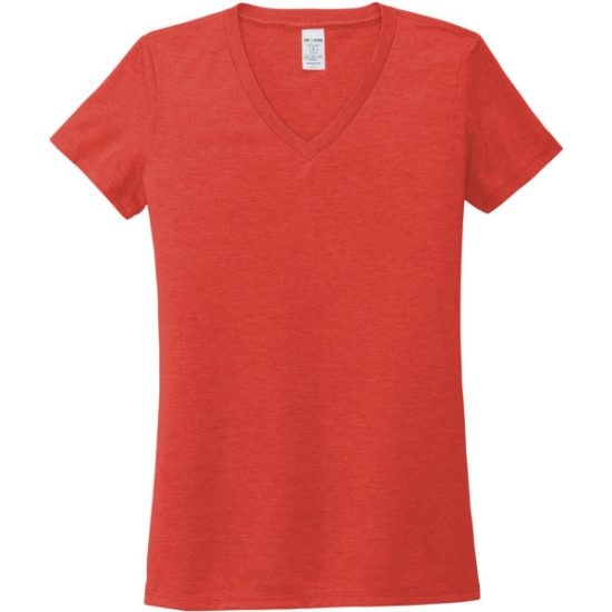 Custom Allmade Womens Tri-Blend V-Neck Tee Desert Sun Orange