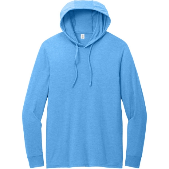 Custom Allmade Unisex Tri-Blend Hoodie Tee Azure Blue