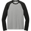 Custom Allmade Unisex Tri-Blend Long Sleeve Colorblock Raglan Deep Black/Aluminum Gray