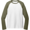 Custom Allmade Unisex Tri-Blend Long Sleeve Colorblock Raglan Olive You Green/Bright White