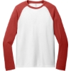 Custom Allmade Unisex Tri-Blend Long Sleeve Colorblock Raglan Rise Up Red/Bright White