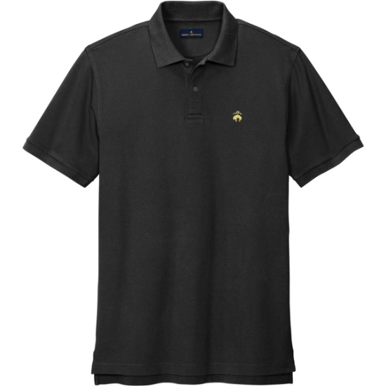 Custom Brooks Brothers Pima Cotton Pique Polo Deep Black/Gold
