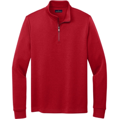 Custom Brooks Brothers Double-Knit 1/4-Zip Rich Red