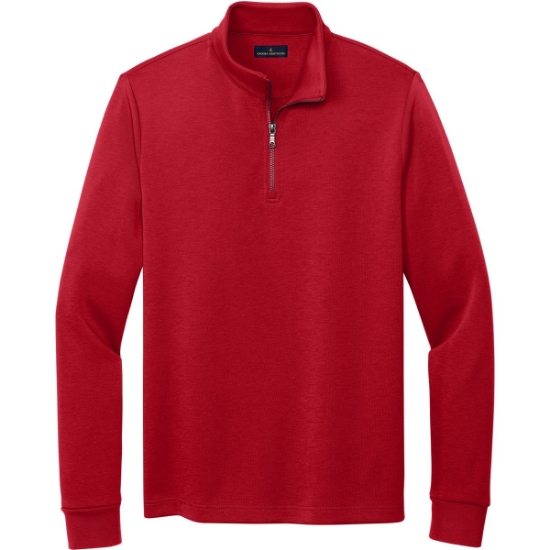 Custom Brooks Brothers Double-Knit 1/4-Zip Rich Red