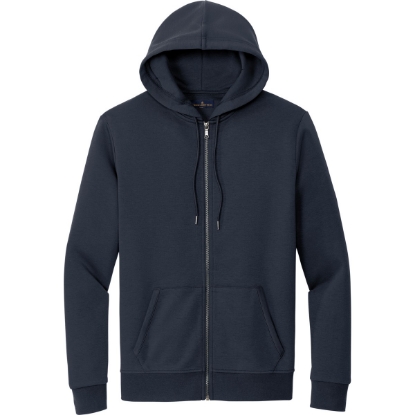 Custom Brooks Brothers Double-Knit Full-Zip Hoodie Night Navy Blue