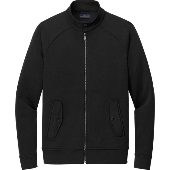 Custom Brooks Brothers Double-Knit Full-Zip Deep Black