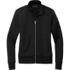 Custom Brooks Brothers Womens Double-Knit Full-Zip Deep Black