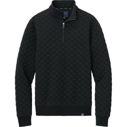 Custom Brooks Brothers Diamond Quilt 1/4-Zip Deep Black