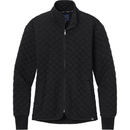 Custom Brooks Brothers Womens Diamond Quilt Full-Zip Deep Black