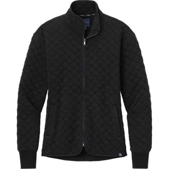 Custom Brooks Brothers Womens Diamond Quilt Full-Zip Deep Black
