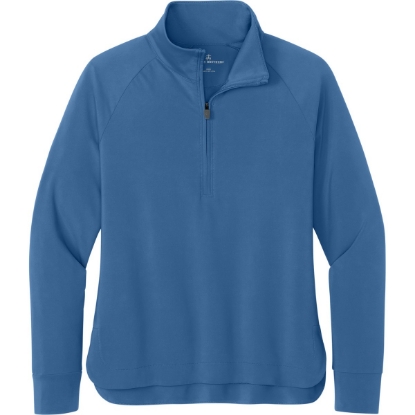 Custom Brooks Brothers Womens Luxe Performance 1/4-Zip Charter Blue