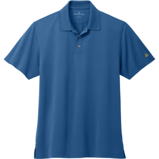 Custom Brooks Brothers Mesh Pique Performance Polo Charter Blue