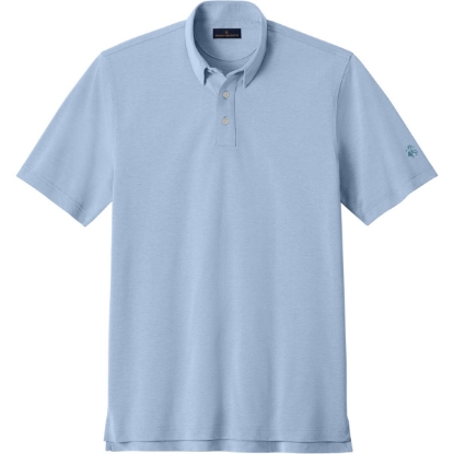 Custom Brooks Brothers Pinpoint Pique Dress Polo Newport Blue End On End