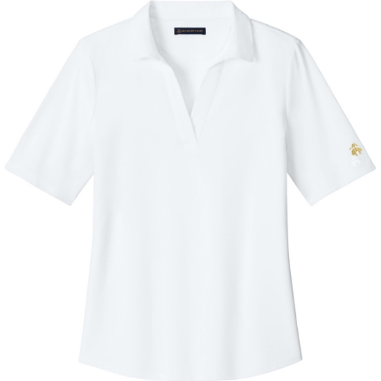 Custom Brooks Brothers Womens Pinpoint Pique Polo White