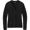 Custom Brooks Brothers Womens Cotton Stretch V-Neck Sweater Deep Black