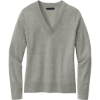 Custom Brooks Brothers Womens Cotton Stretch V-Neck Sweater Light Shadow Gray Heather