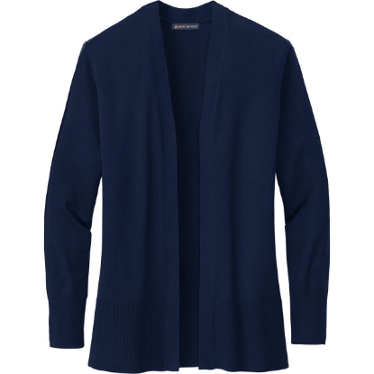 Custom Brooks Brothers Womens Cotton Stretch Long Cardigan Sweater Navy Blue Blazer