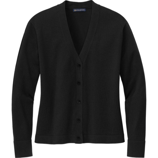 Custom Brooks Brothers Womens Cotton Stretch Cardigan Sweater Deep Black