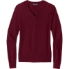 Custom Brooks Brothers Womens Washable Merino V-Neck Sweater Vintage Port Red